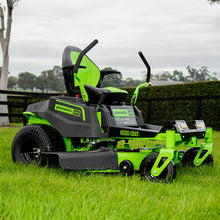 Load image into Gallery viewer, GREENWORKS 60V Pro Electric Zero Turn Mower with 8.0Ah Battery & Dual Rapid Charger Kit - 42" Cut 7400807AU - FREE REDEMPTION KIT