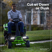 Load image into Gallery viewer, GREENWORKS 60V Lawn Tractor Rear Catcher Electric Riding Mower with 2x4.0Ah/2x8.0Ah Batteries & Wall-Mounted Rapid Charger Kit - 30" Cut 7404907AU  - FREE REDEMPTION KIT