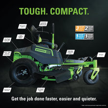 Load image into Gallery viewer, GREENWORKS 60V Pro Electric Zero Turn Mower with 8.0Ah Battery & Dual Rapid Charger Kit - 42" Cut 7400807AU - FREE REDEMPTION KIT