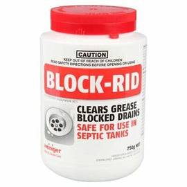 Heiniger Block Rid Clears Grease and Blocked Drains 750g 0330