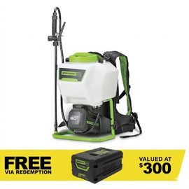 GREENWORKS 60V Pro 70 PSI Backpack 15L Sprayer Skin 5202307AU - FREE REDEMPTION KIT