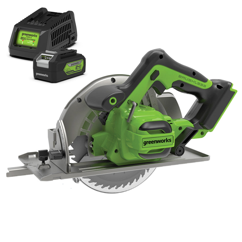GREENWORKS 24V Brushless Circular Saw Kit
