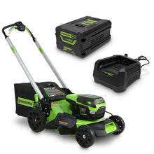Load image into Gallery viewer, GREENWORKS 60V Pro Brushless Self-Propelled Lawnmower 51cm (21”) 6.0Ah Battery &amp; Charger Kit 2516407AUVT