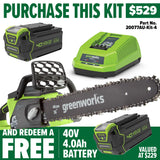 GREENWORKS 40V Chainsaw (16