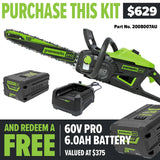 GREENWORKS 60V Pro Chainsaw (16