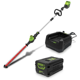 GREENWORKS 60V Pro Pole Hedge Trimmer 50cm (2.4m Reach) and 4.0Ah Battery Kit 2301207AU - FREE REDEMPTION KIT