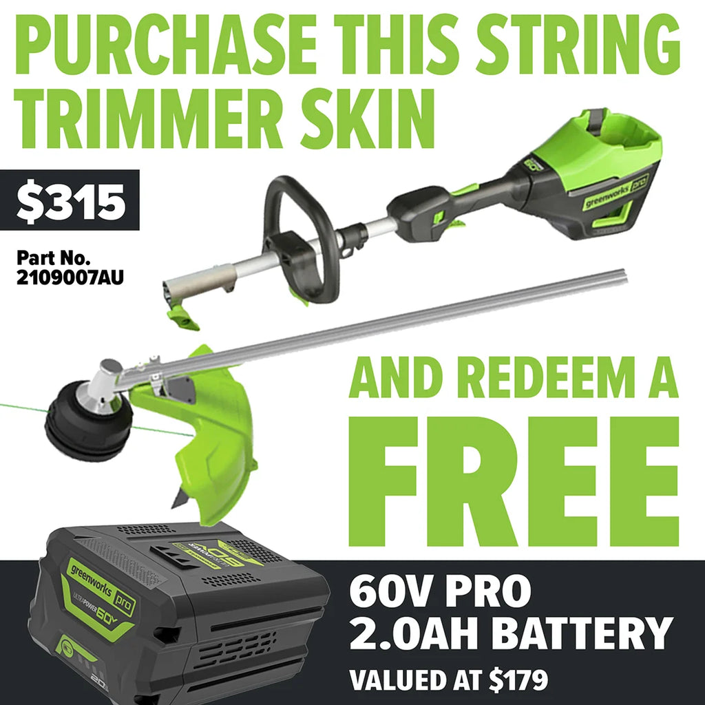 GREENWORKS 60V Pro Multi-Attachment Series String Trimmer Skin - FREE REDEMPTION KIT