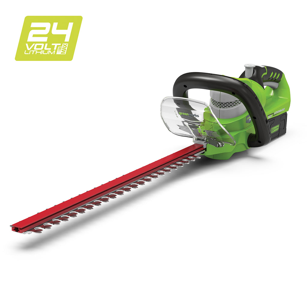 GREENWORKS 24V Hedge Trimmer 57cm (22″) 2.0Ah Battery & Charger Kit