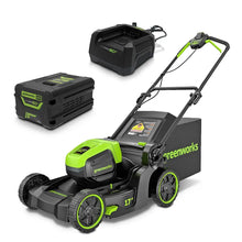 Load image into Gallery viewer, Greenworks 60V Brushless 1 x 4.0Ah 43cm (17") Push Mower Kit LM170600