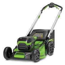 Load image into Gallery viewer, GREENWORKS 60V Pro Brushless Self-Propelled Lawnmower 46cm (18”) String Trimmer, 4.0Ah/24V 2.0Ah Battery &amp; Fast Charger Combo Kit CKM021A1 - FREE REDEMPTION KIT