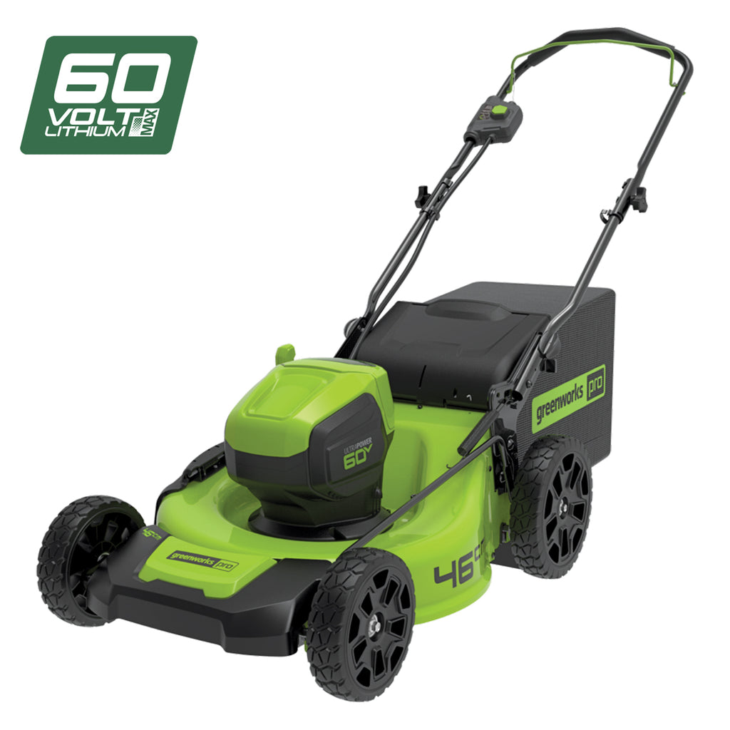 GREENWORKS 60V Pro Brushless Self-Propelled Lawnmower 46cm (18”) 4.0Ah Battery & Charger Kit