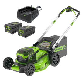 GREENWORKS 60V Pro Brushless Self-Propelled Lawnmower 51cm (21”) 8.0Ah Battery & Charger Kit 2515207AU-Kit-2x4