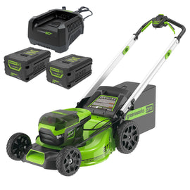 GREENWORKS 60V Pro Brushless Self-Propelled Lawnmower 51cm (21”) 12.0Ah Battery & Charger Kit 2515207AU-Kit-2x6