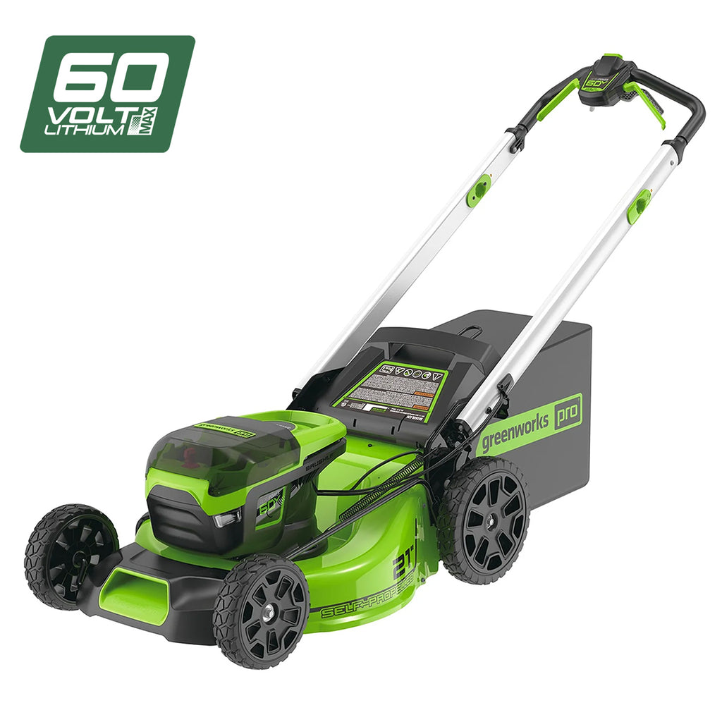 GREENWORKS 60V Pro Brushless Self-Propelled Lawnmower 51cm (21”) 8.0Ah Battery & Charger Kit