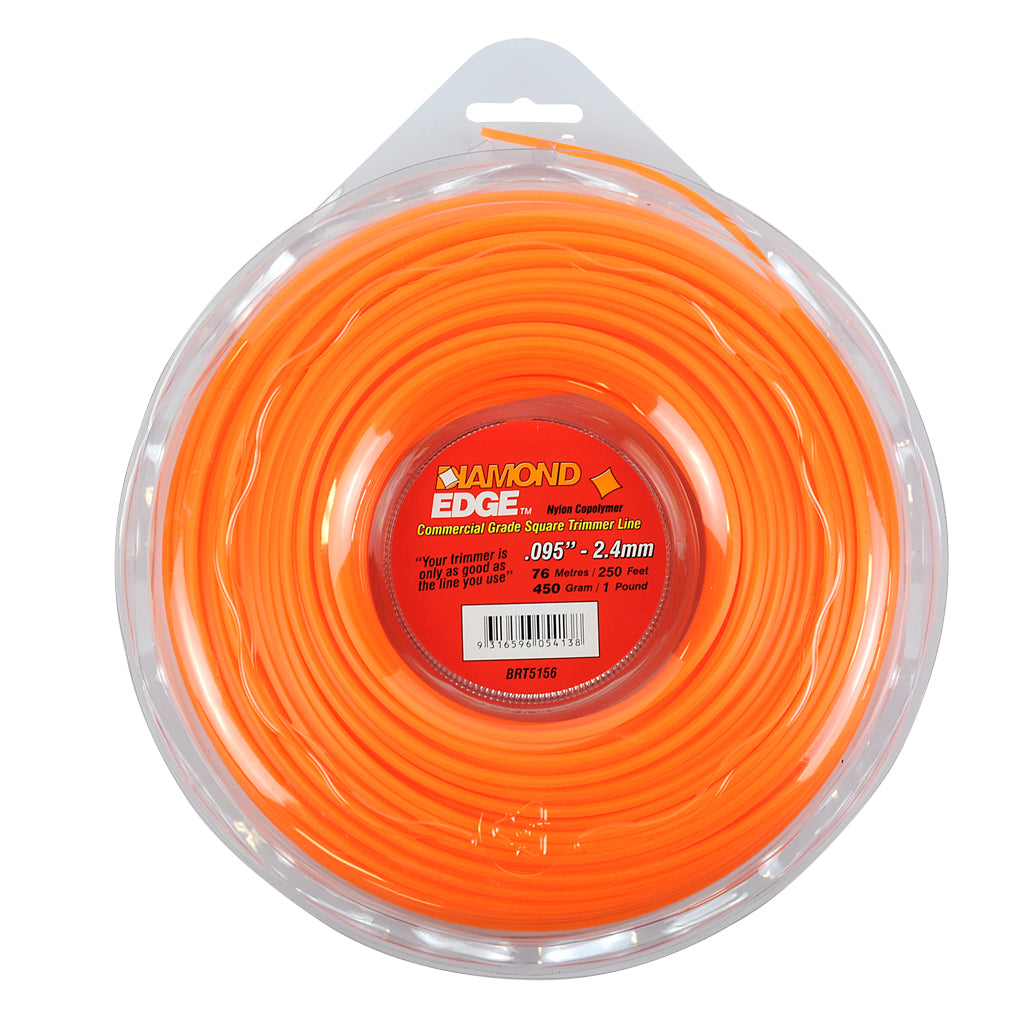 PowerMowers provides professional lawn & garden products that prioritises cutting-edge performance & user-safety. Diamond Edge Trimmer Line .095"/2.40MM Diamond Edge, 1 set of 1, BRT5156