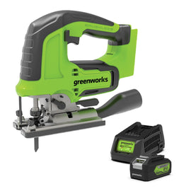 GREENWORKS 24V Cordless Jigsaw 4.0Ah Battery & Charger Skin 3601407AU-Kit-4