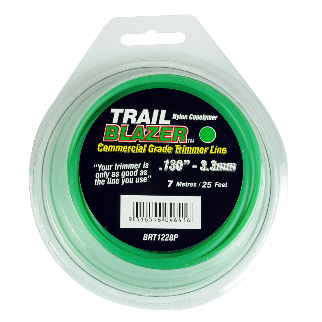 PowerMowers provides professional lawn & garden products that prioritises cutting-edge performance & user-safety. Trail Blazer Trimmer Line .130"/3.30mm Teardrop Loops 25' BRT1228P