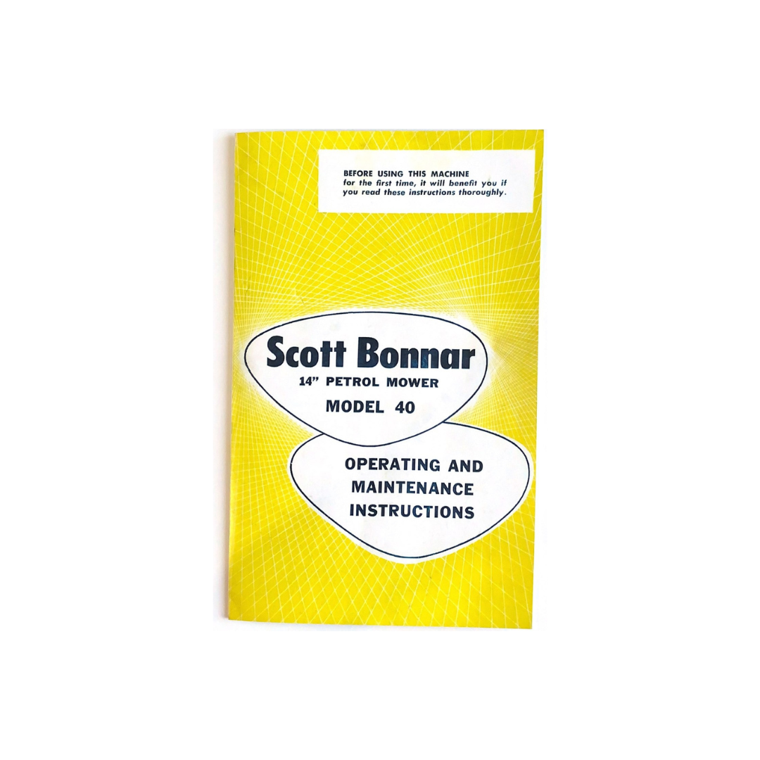 Scott Bonnar Model 40 Petrol Mower 14" Operating and Maintenance Instructions Print