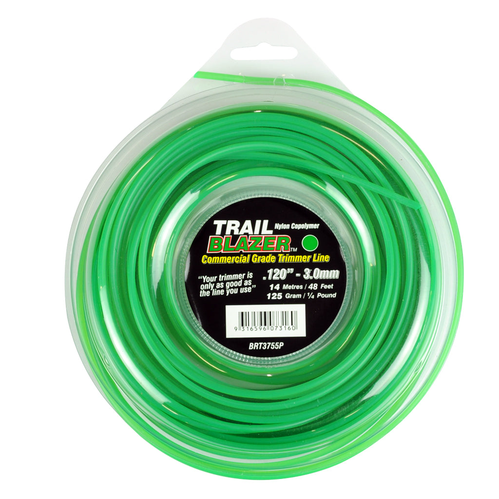 PowerMowers provides professional lawn & garden products that prioritises cutting-edge performance & user-safety. Trail Blazer Trimmer Line .120"/3.00mm 14M, 125g BRT3755P