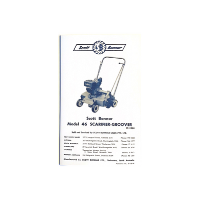 Scott Bonnar Model 46 Scarifier-Groover 6-Page Spare Parts List and Operating Instructions Leaflet