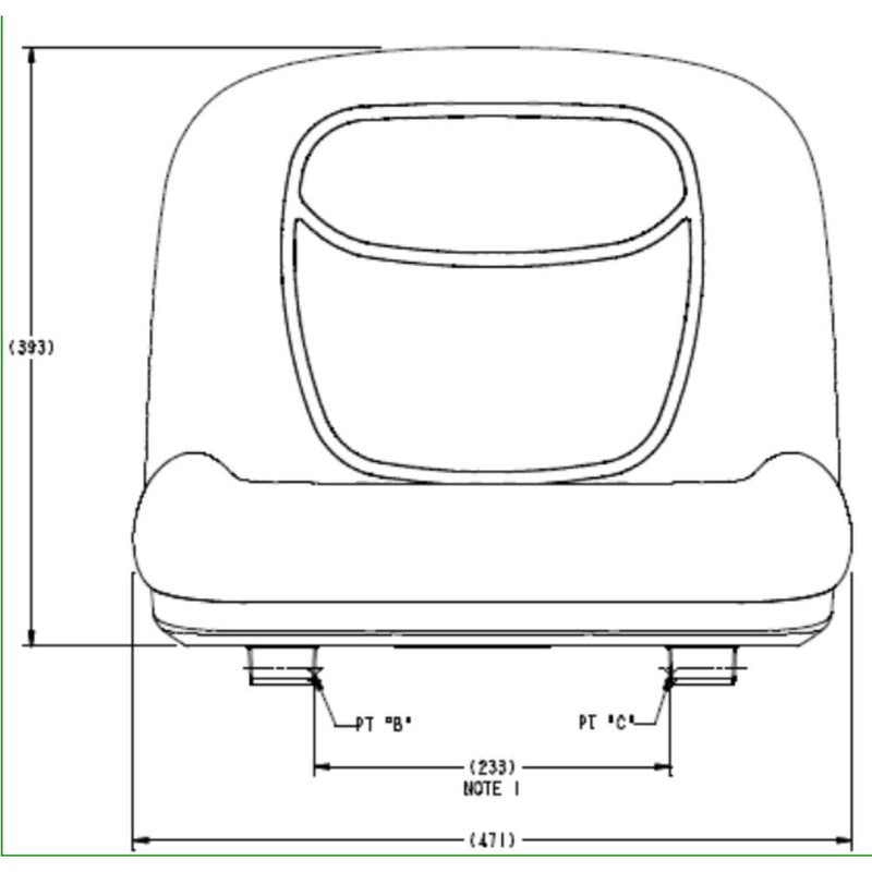 John Deere Multi-Fit Deluxe High Back Cushioned Waterproof Vinyl Ride-on Seat (Yellow) AM125383, AM131531