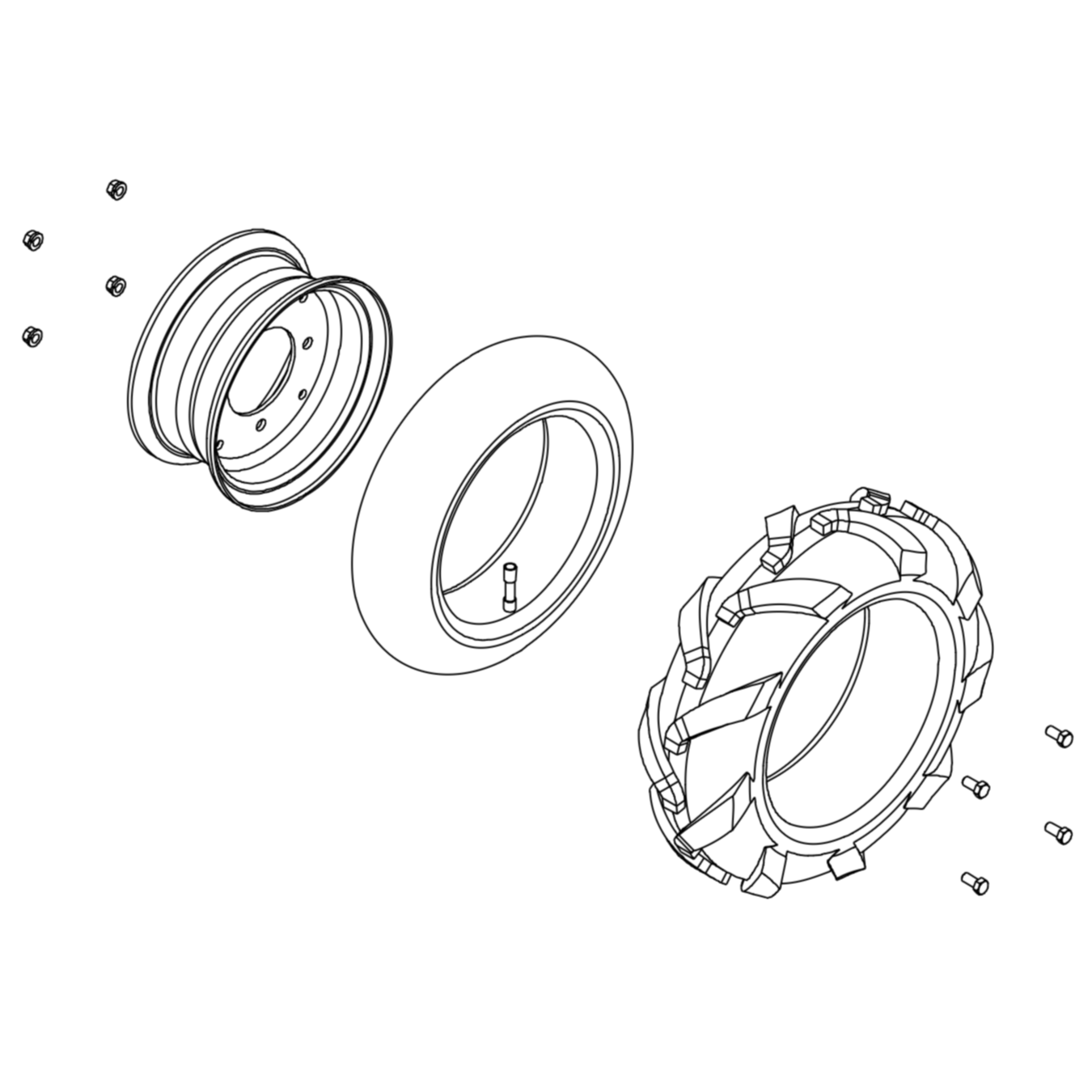 Orec RM830 Front Wheel (R) Assy. 3.50-7 80-1260-412-00