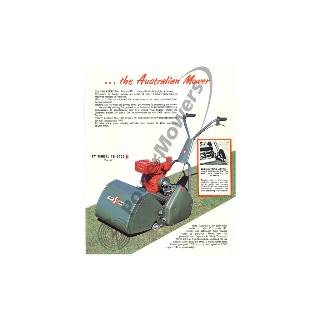 Scott Bonnar Hair Triggered New Breed Model 45 Professional Reproducti Power Mowers