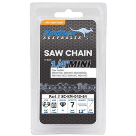 PowerMowers provides professional lawn & garden products that prioritises cutting-edge performance & user-safety. JakMax Chain Loop Semi Chisel 1/4 Mini .043 28DL KM-043-28DL