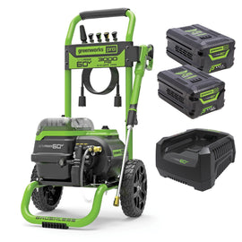 Greenworks 60V Dual Port 3000psi Pressure Washer 4.0Ah+5.0Ah Battery and Fast Charger Kit 5121502AU