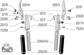 Felco 200-210 Hand Secateurs Centerpiece Junction Connection Assembly 200/37