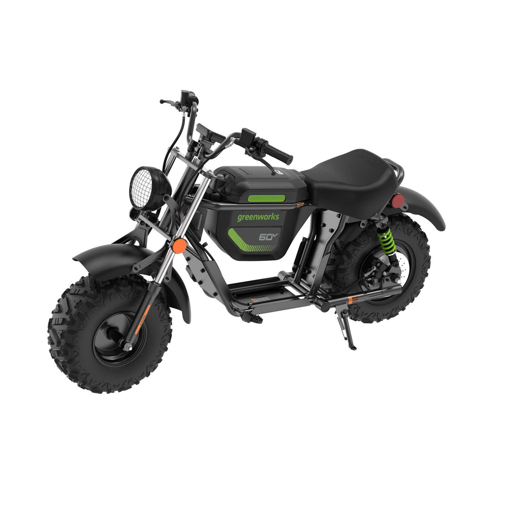 GREENWORKS 60V STEALTH Twin Series Off-Road Electric Mini Bike 8.0Ah Batteries & Dual Charger Kit