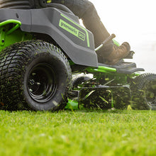 Load image into Gallery viewer, GREENWORKS 60V Pro Electric Ride-on Lawnmower with 8.0Ah Battery &amp; Dual Rapid Charger Kit - 42&quot; Cut