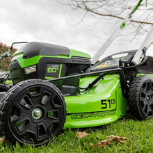 Load image into Gallery viewer, GREENWORKS 60V Pro Brushless Self-Propelled Lawnmower 51cm (21”) 8.0Ah Battery &amp; Charger Kit