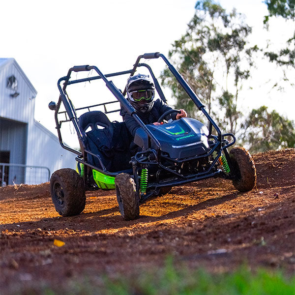 GREENWORKS 60V STEALTH Twin Series All-Terrain 2-Seat Electric Go-Kart 8.0Ah Batteries & Dual Charger Kit