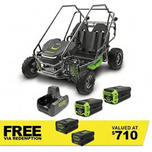 Load image into Gallery viewer, GREENWORKS 60V STEALTH Twin Series All-Terrain 2-Seat Electric Go-Kart 8.0Ah Batteries &amp; Dual Charger Kit 7403607AU - FREE REDEMPTION KIT