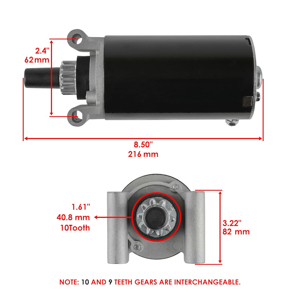 Kohler Confident/Courage Twin 10-Tooth Bendix Drive Electric Starter Motor 32 098 10S