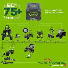 Load image into Gallery viewer, GREENWORKS 60V Pro Electric Ride-on Lawnmower with 8.0Ah Battery &amp; Dual Rapid Charger Kit - 42&quot; Cut