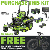 GREENWORKS 60V MaximusZ Zero Turn Electric Riding Mower with 20.0Ah Battery & Wall-Mounted Rapid Charger Kit - 54