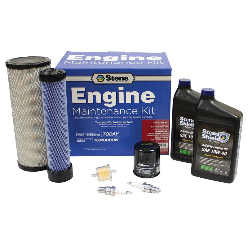 Kawasaki Premium FH601V, FH641V, FH661V, FX801V, FX850V Engine Maintenance Filter-A/C Cartridge, Fuel, Oil & Plug Service Kit 785-651, 99969-6419