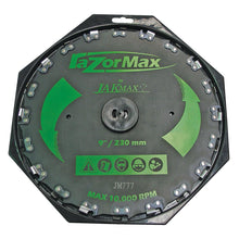 Load image into Gallery viewer, PowerMowers provides professional lawn &amp; garden products that prioritises cutting-edge performance &amp; user-safety. JakMax Brushcutter Blade 9&quot; 3/8&quot; Pitch JM777