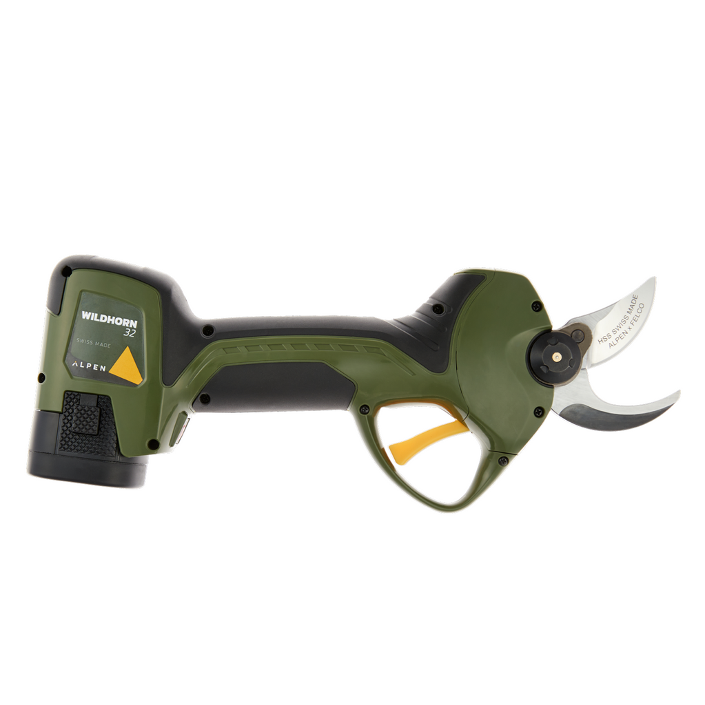 Alpen Wildhorn 32 Professional Electric Pruner Shear Secateurs 3x Battery, Maintenance & Storage Kit