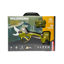 Load image into Gallery viewer, Alpen Wildhorn 32 Professional Electric Pruner Shear Secateurs 3x Battery, Maintenance &amp; Storage Kit