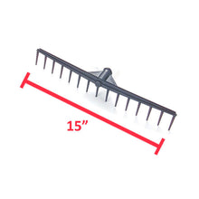 Load image into Gallery viewer, PowerMowers provides professional lawn &amp; garden products that prioritises cutting-edge performance &amp; user-safety. BG105 Rake Head 15&quot; Polyethylene