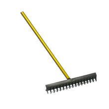 Load image into Gallery viewer, PowerMowers provides professional lawn &amp; garden products that prioritises cutting-edge performance &amp; user-safety. BG160YE 16&quot; Polyethylene Disc Tooth Rake with 51&quot; Yellow Fibreglass Handle