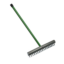 Load image into Gallery viewer, PowerMowers provides professional lawn &amp; garden products that prioritises cutting-edge performance &amp; user-safety. BG165GR Green Fibreglass Handle Octagon Rake 24&quot;