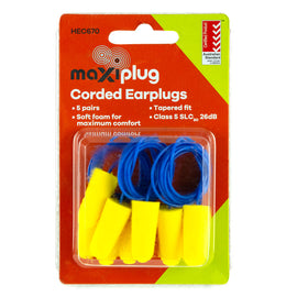GA/Maxisafe BRG8327/SLC80 Corded Earplugs Blister Of 5 Pairs BRG8327