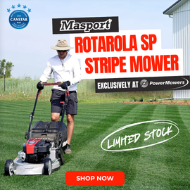 Masport Rotarola SP AL 163cc Self-Propelled Roller Stripe Lawn Mower - 18