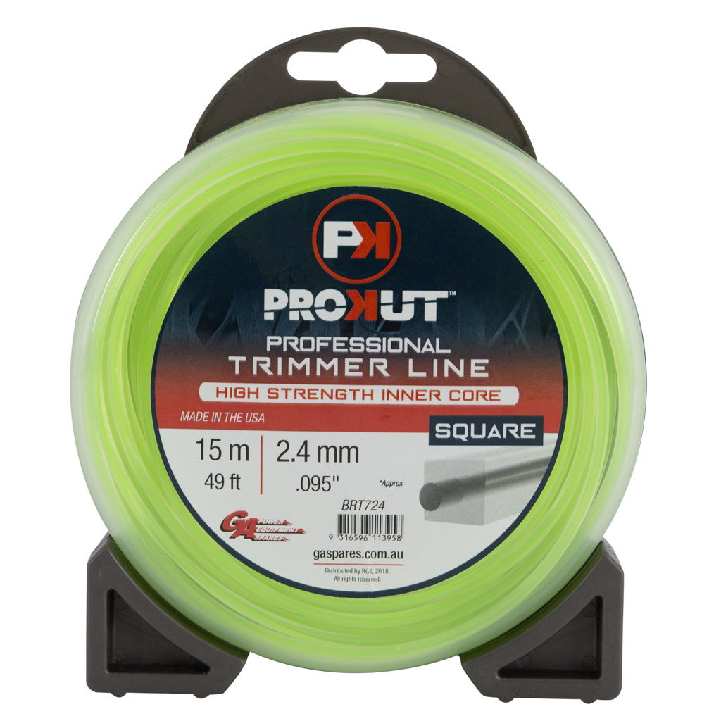 PROKUT/GA BRT724/OMK561498 Prokut Trimmer Line Square Green .095 2.4Mm 49' 15M Teardrop OMK561498