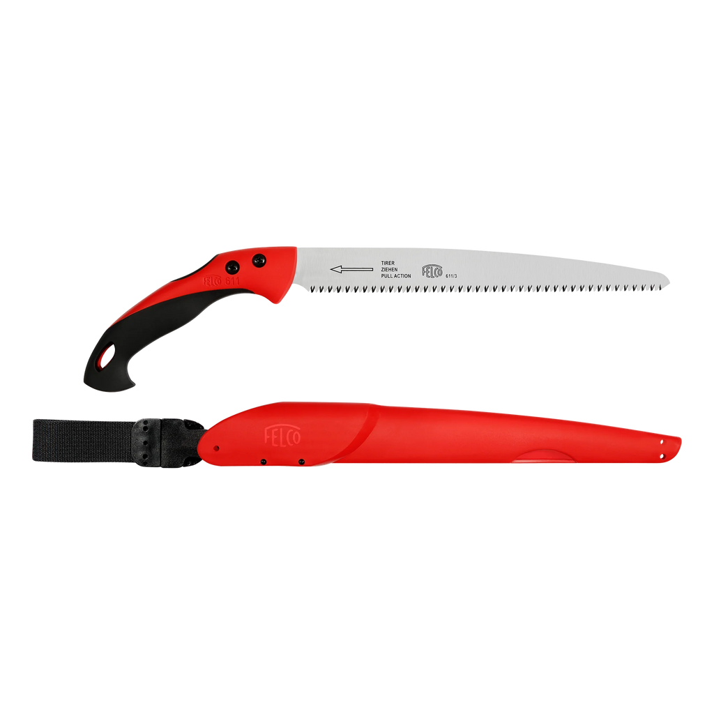 Felco 611 Folding Pull-Stroke Pruning Saw and Scabbard - 33cm Straight Blade