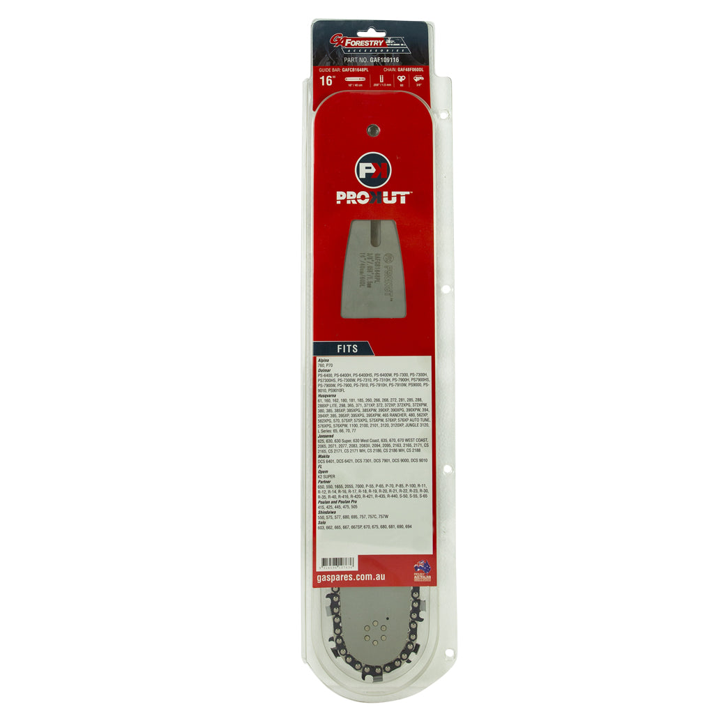 PROKUT/GA/Husqvarna/OREGON/Alpina/Dolmar/Jonsered/Makita/Partner/Poulan/Shindaiwa PS-6400/PS-7300/PS-7310/PS-7900/PS-7910 Prokut Bar & Chain Combo 16" #48F Cb PS-6400, PS-7300